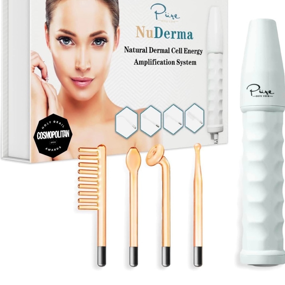 NuDerma Portable Handheld Skin Therapy Wand Machine w/Neon – Anti-Aging